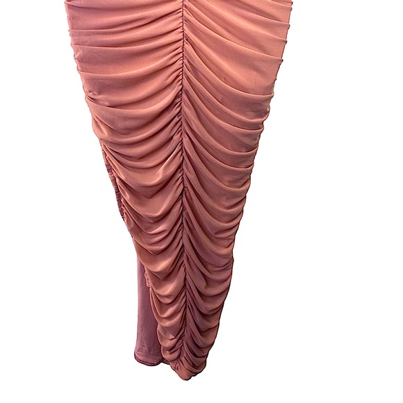 NBD | NWT Nude Organza Bodycon Natasha Dress in Mocha Size Small - Picture 11 of 13